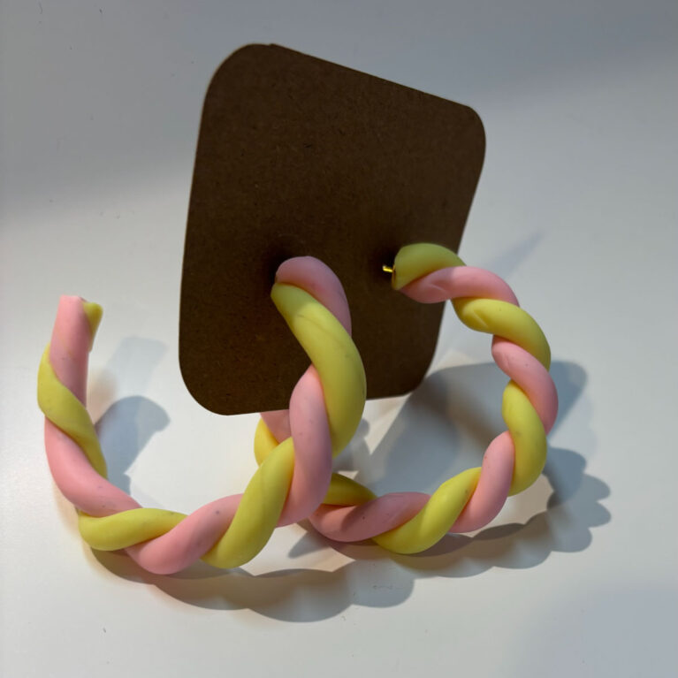 Twisty Clay Hoop Earrings